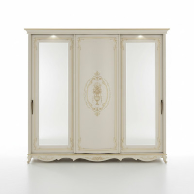 Armoire Chambre Miroir Armoires à vêtements Garde-robe Blanc Bois Italie