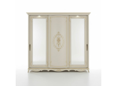Armoire Chambre Miroir Armoires à vêtements Garde-robe Blanc Bois Italie
