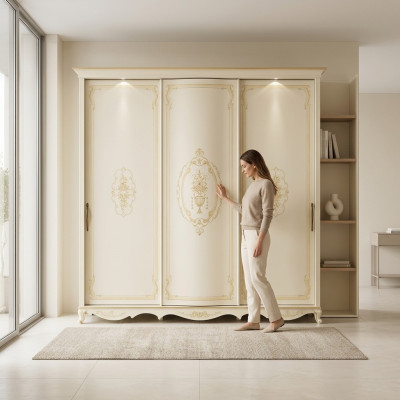 Armoire en bois massif Mobilier de chambre Armoire design Armoires blanches
