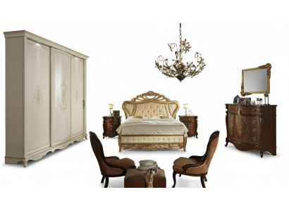 Mobilier de chambre Lit Armoire tiroir Table de chevet avec tiroirs Commode 5 pièces
