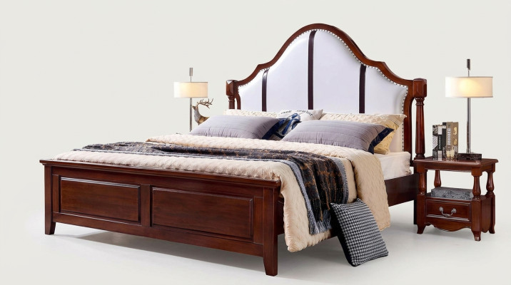 Lit 2 Tables de chevet 3 pcs Ensemble de chambre Mobilier Lits classiques de luxe