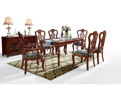 Ensemble complet de 6 chaises Groupe de salle à manger Chaise en bois Mobilier de luxe Baroque
