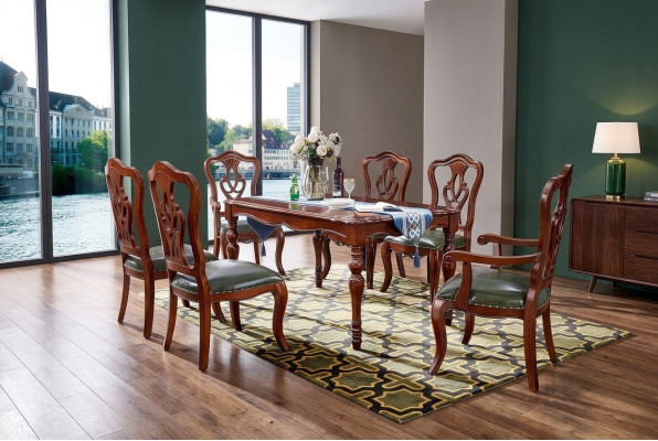 Table Table à manger Design Mobilier Salle à manger Table en bois Style de maison de campagne de luxe