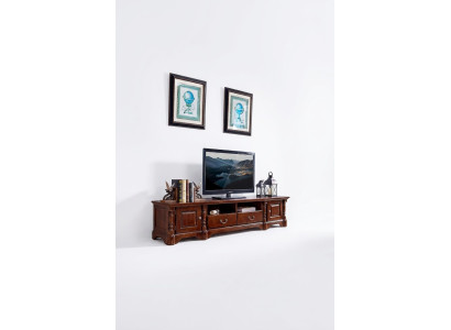 Meuble télé classique en bois, armoire de rangement pour téléviseur, meuble télé en bois de salon.