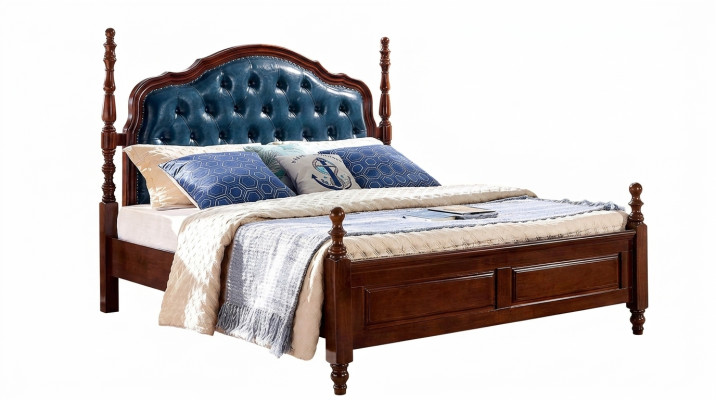 Cadre de lit double Lit de luxe Chambre à coucher Lit double Lits en bois neufs
