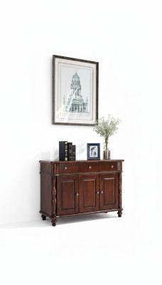 Commode Marron Buffet Bahut Armoire en Bois Massif Mobilier Design