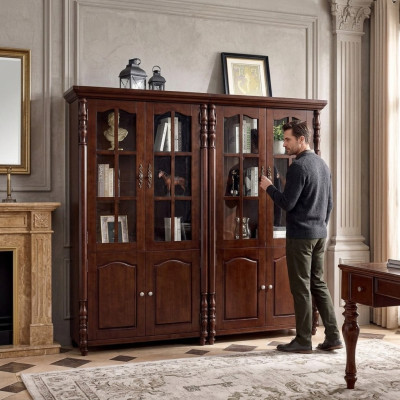 Étagère Bibliothèque Vitrine Armoire Étagère Armoire en Bois Meuble de Rangement 2 pièces