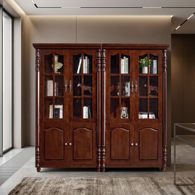 Étagère Bibliothèque Vitrine Armoire Étagère Armoire en Bois Meuble de Rangement 2 pièces