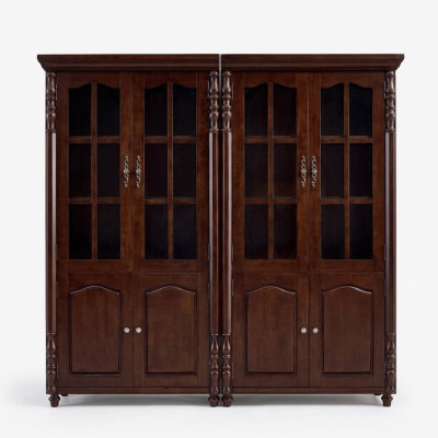 Étagère Bibliothèque Vitrine Armoire Étagère Armoire en Bois Meuble de Rangement 2 pièces