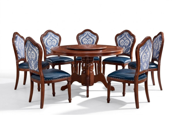 Ensemble complet Groupe de salle à manger Chaises en bois Ensemble de salle à manger Mobilier de luxe 6