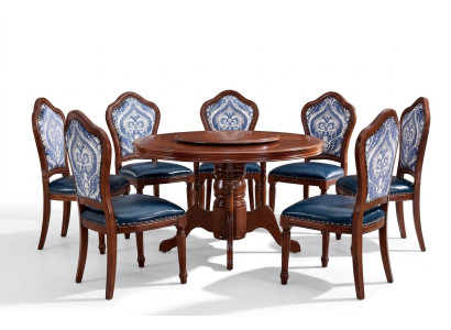Ensemble complet Groupe de salle à manger Chaises en bois Ensemble de salle à manger Mobilier de luxe 6