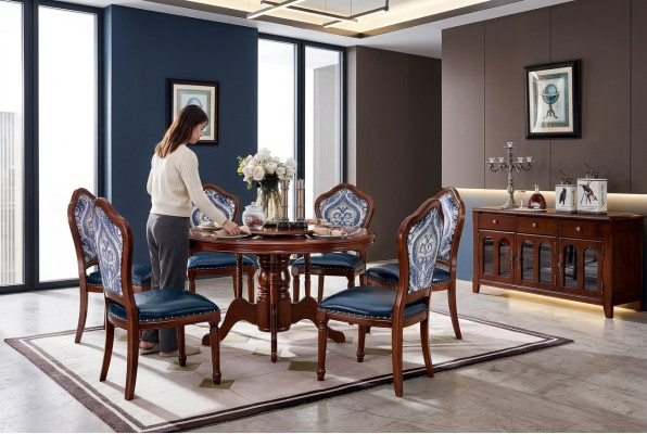 Salle à manger Tables rondes Table à manger Design Table Mobilier Bois massif Luxe