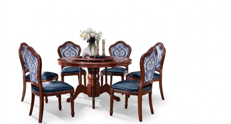 Salle à manger Tables rondes Table à manger Design Table Mobilier Bois massif Luxe