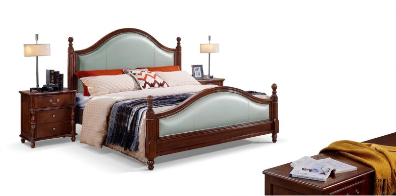 Lit Double lit Lit en bois Meubles Bois massif Chambre en bois Lits