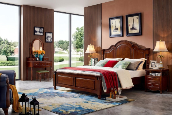 Lits de design Meubles de luxe 2x Tables de chevet 3 pièces. Ensemble de chambre