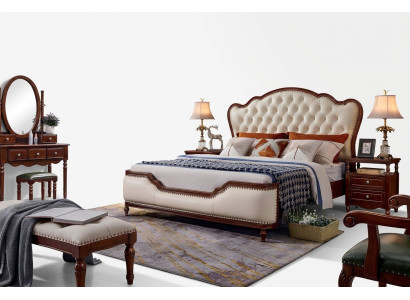 Lit double Cadre de lit Lit en bois Chambre double Blanc Classique neuf