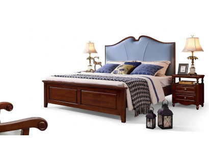 Lit double Chambre de luxe Lit en bois Cadre de lit Rembourrage Mobilier