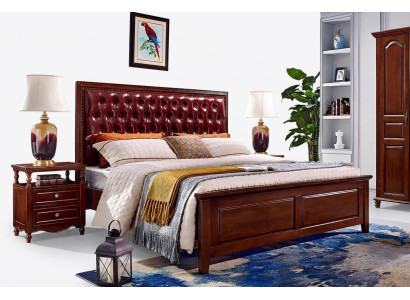 Lit double Chambre Bois Rembourrage Cadre de lit Meubles Design Baroque
