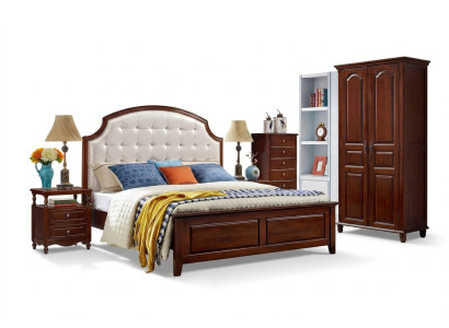 Mobilier de lit Design en bois Lits Lit double solide Chambre classique
