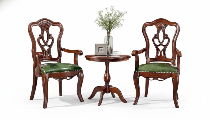 Chaise de concepteur Accoudoirs Salon 2x Chaises Groupe de bois Suite