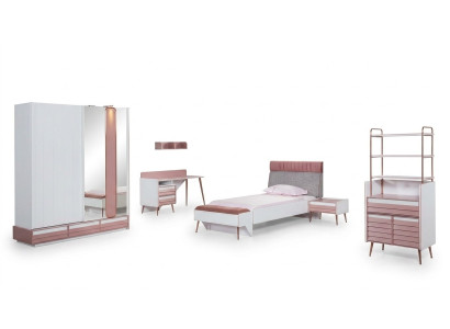 Chambre de jeunes Chambre d'enfants Ensemble complet Lit de jeunes Bureau Armoire Mobilier