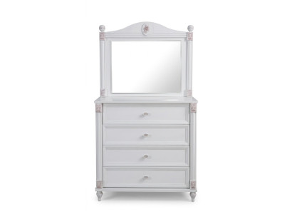 Commode avec miroir Chambre d'enfants Armoire d'enfants Chambre de jeunes filles Mobilier blanc