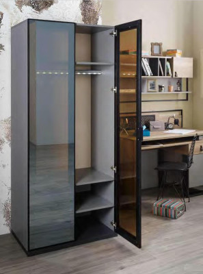 Chambre d'enfants Ensemble de chambre de jeunes Lit Armoire d'angle Armoire Bureau Mobilier 4 pièces