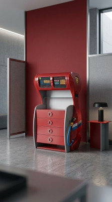 Station-service Commode à tiroirs Chambre d'enfants Mobilier moderne Etagère en bois Pièce