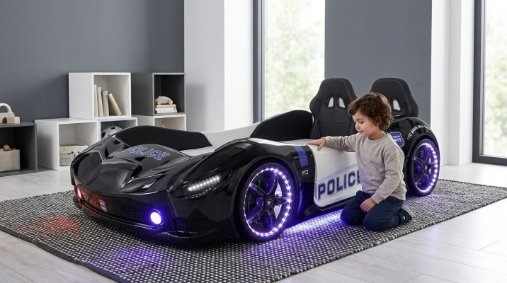 Voiture de course Lit de voiture Matelas Lit d'enfant Lit de voiture Chambre d'enfant Lits Meubles neufs