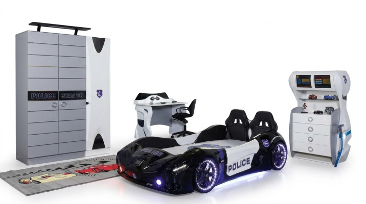 Lit d'enfants Course de voiture Mobilier de chambre pour enfants Lit de voiture