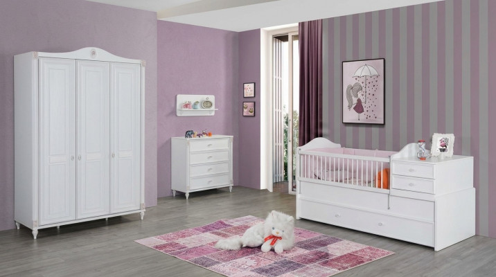 Chambre d'enfant Ensemble de 3 pièces Armoire Commode Meubles de chambre de jeunes