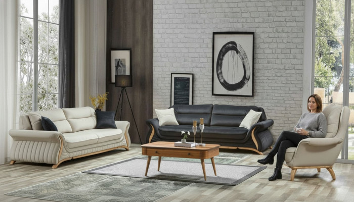 Ensemble de canapé design Canapé Rembourrage Fauteuil Ensemble Suite 3+3+1 Ensemble de 3 pièces.