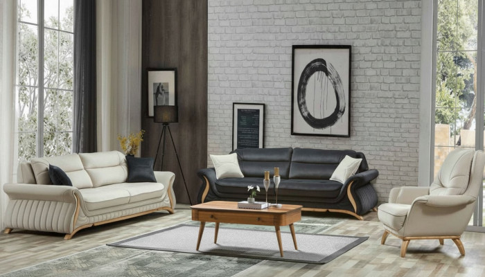 Ensemble de canapé design Canapé Rembourrage Fauteuil Ensemble Suite 3+3+1 Ensemble de 3 pièces.