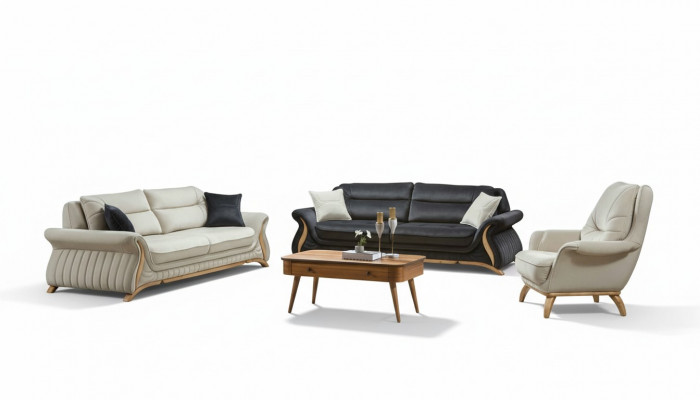 Ensemble de canapé design Canapé Rembourrage Fauteuil Ensemble Suite 3+3+1 Ensemble de 3 pièces.