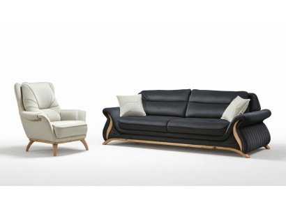 Canapé design 3+1 place Fauteuil revêtement Canapé Luxe Classique Imitation cuir Canapés
