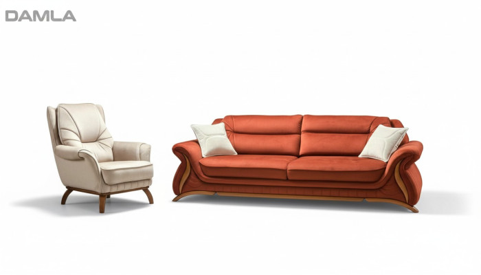 Canapé Canapé Revêtement 3+1 Siège Imitation cuir Canapés Fauteuil Siège Sets Design