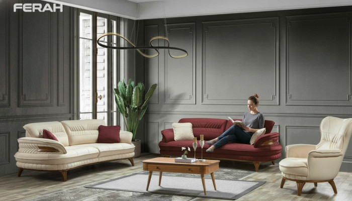 Groupe de canapé Ensemble de canapés 3+3+1 Place Fauteuil Canapés Luxueux en Tissu