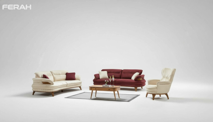 Groupe de canapé Ensemble de canapés 3+3+1 Place Fauteuil Canapés Luxueux en Tissu