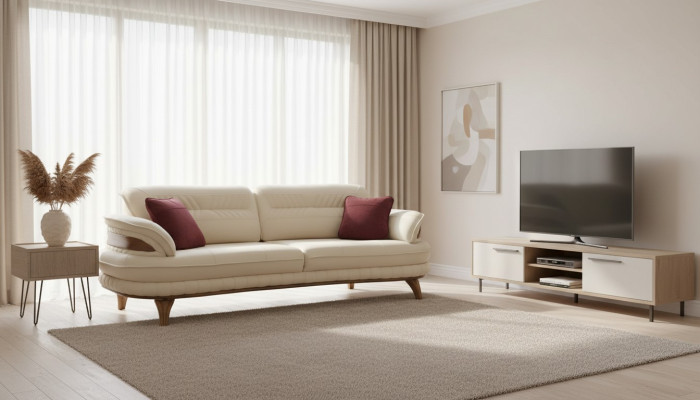 Canapé 3 places Canapés Sofas Art Déco Trois places Nouveau Textile Luxe Canapé Rembourrage