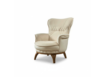Fauteuil de luxe en tissu de design classique pour salon style lounge.