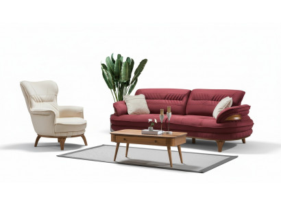 Canapé 3 places + Fauteuil Salon Canapé Canapé Fauteuil Tissu de luxe Meubles