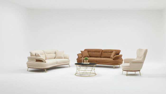 Ensemble de canapés de luxe 3+3+1 place trois canapés design fauteuilibBundleOrNilEnsemble de canapés de luxe 3+3+1 place trois canapés design fauteuil