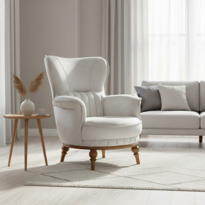 Fauteuil Design Luxe Textile Salon Style Classique Mobilier Lounge