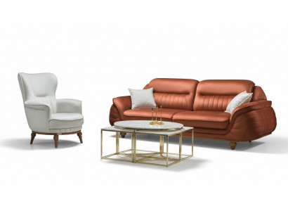 Canapé 3 places + fauteuil de salon Canapé Canapés Fauteuil Tissu Mobilier de luxe