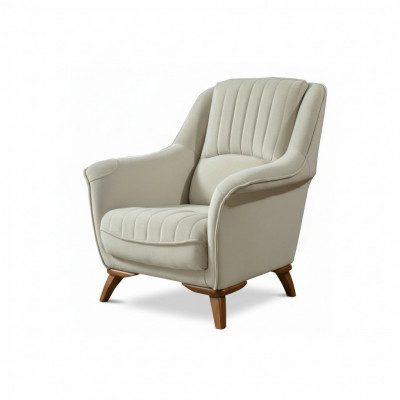 Fauteuil Siège Design Classique Salon Rembourrage Place Assise Détente Blanc