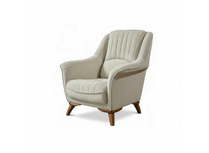 Fauteuil Siège Design Classique Salon Rembourrage Place Assise Détente Blanc