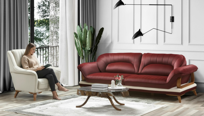Canapé 3 places Design Fauteuil Rembourrage Siège Design Classique Trois Places