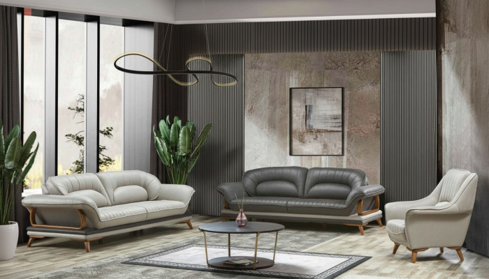 Suite de canapé de luxe Ensemble de canapés 3+3+1 places Fauteuil en tissu 3 pièces.