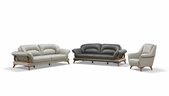 Suite de canapé de luxe Ensemble de canapés 3+3+1 places Fauteuil en tissu 3 pièces.