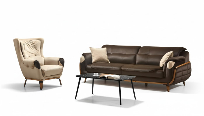Canapé 3 places Fauteuil Design Revêtement Siège Design Classique Salon